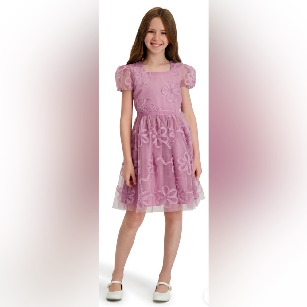 Kensie Girl Lavender  glitter Mesh Dress‎ 10